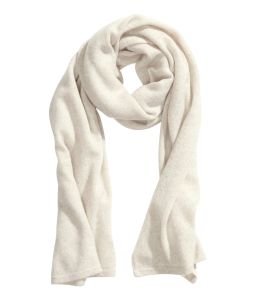 Ladies white cashmere scarf